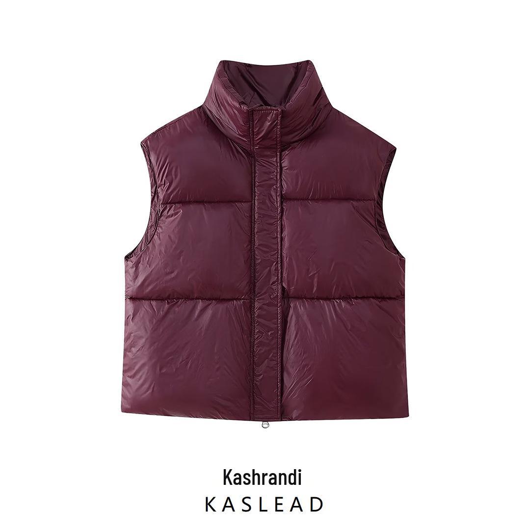 

2024 Women s Winter Fashion: European & American Style Sleeveless Solid Vest L