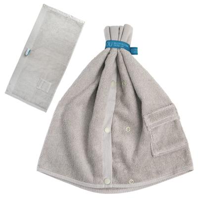 SOU Multifunctional Sauna Hat, Cotton Towel Fabric, Washable, Men's and Women's Sauna Accessory, Large Sauna Towel (Warm Gray)