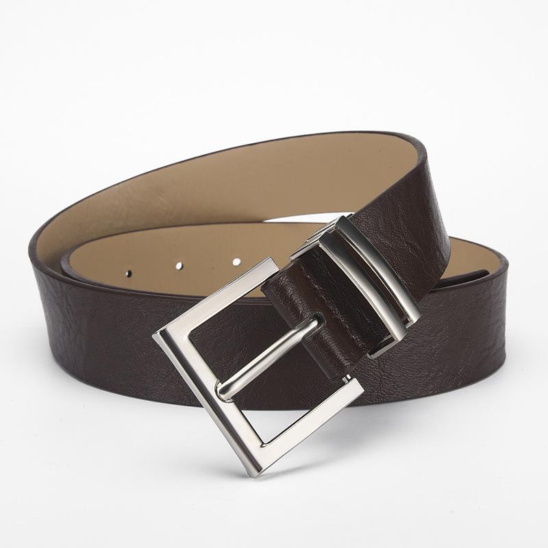 

Комплект из двух предметов: повседневный женский ремень из искусственной кожи с пряжкой, индивидуальный широкий пояс с леопардовым принтом, декоративный женский ремень Length 106 Width 3.3 темно-коричневого