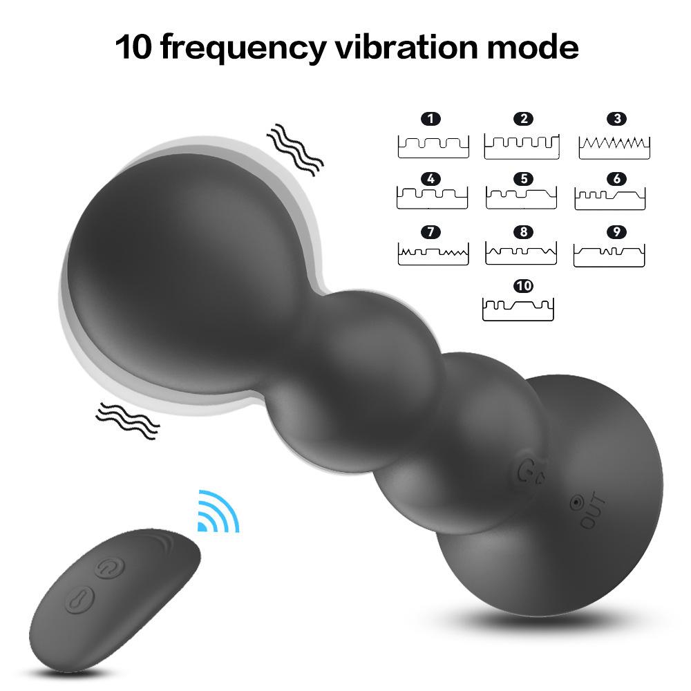 Adult Sex Product Remote Control Rechargeable Cannon Gourd Silicone Vibration Inflatable Backyard Beads Butt Plug