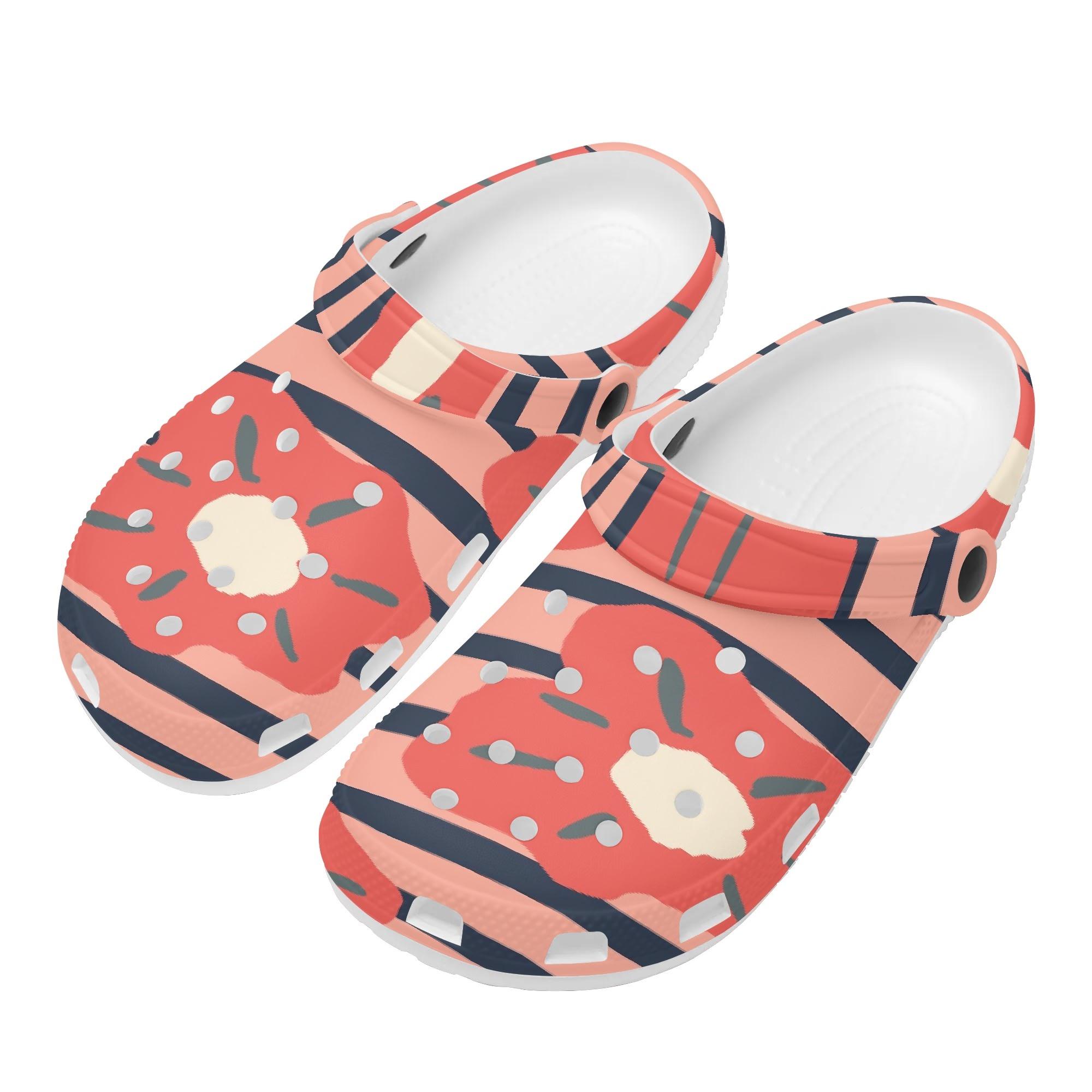 Cute Printed EVA Clogs Unisex Ventilated Breathable Slip On Casual Shoes Soft Sole Summer Sandals Outdoor Indoor Daily Wear 36 белый
