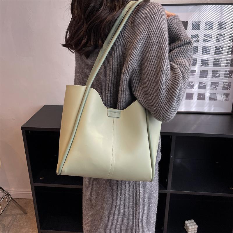 Premium Sense Large Bag Women's New Versatile Large-capacity Bucket Bag Trendy Contrasting Color Shoulder Tote Bag