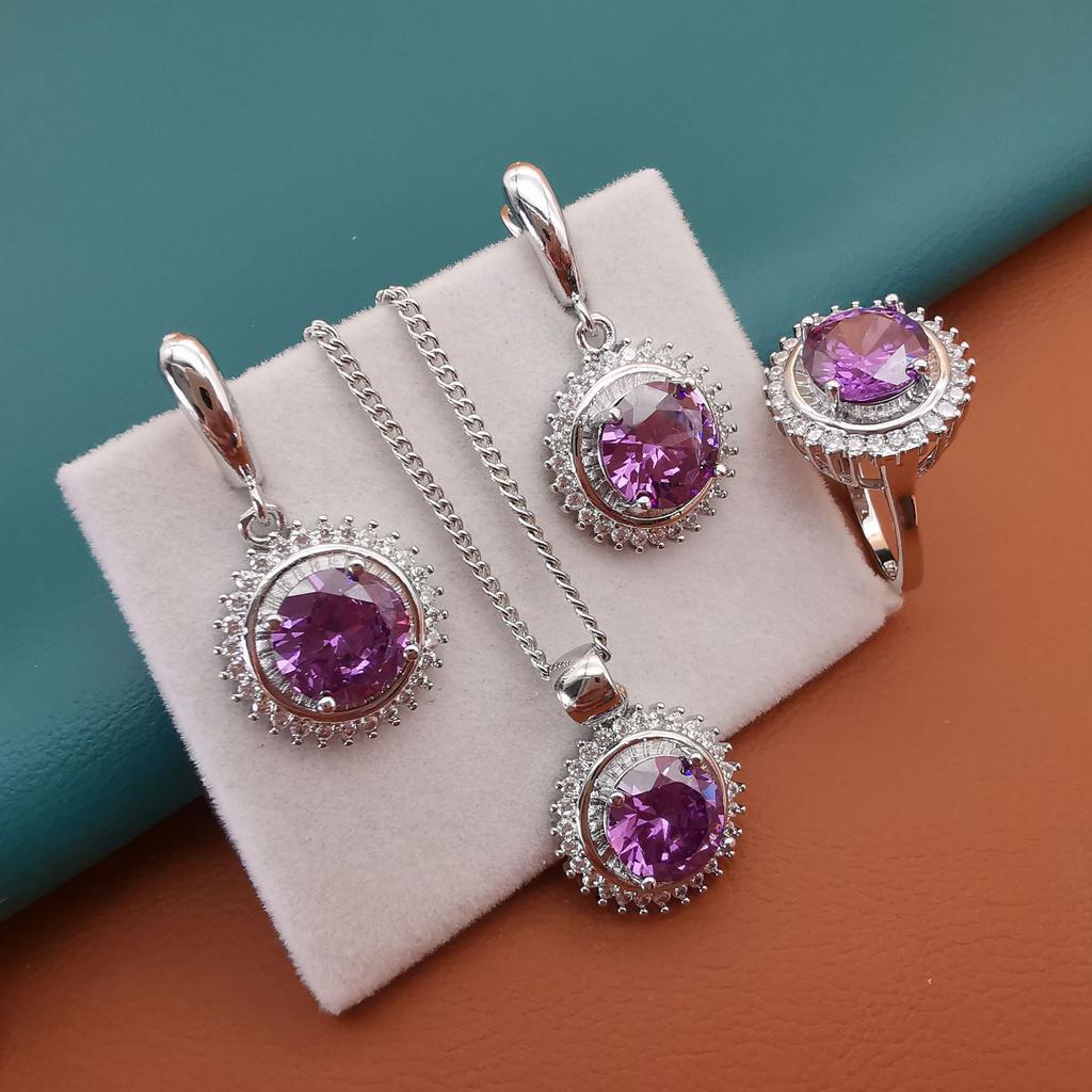 Full Diamond Zircon Colored Treasure Necklace Collarbone Chain Inlay Set Versatile Design