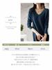 GIVEK Knit Long Beautiful Tight Long One Women's Dress, Length, V-Neck, Ribbed, Sleeves, Pullover, Fall/Winter (JP, Alphabet, Size, Black)