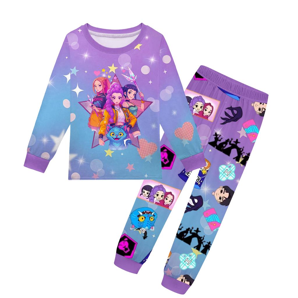 Children's Fashion Suit Skirt Round Neck Long Sleeve Top Pants