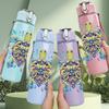 1PC Colorful Sea Turtle Ocean Animal Print 750ml Color Plastic Sports Water Bottle Leakproof Flip Straw Lid Suitable for Sports Office Home Use
