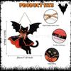 Halloween Bat Wings & Vampire Black Cat Door Hanger - Wooden Ghost Festival Front Door Decoration