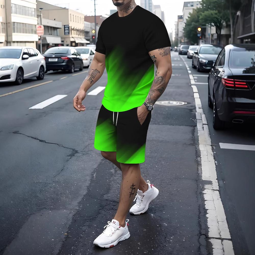 Tuta Sportiva Traspirante alla Moda da Uomo Casual Larga a Maniche Corte con Pantaloncini Tuta Comoda Unisex Abbigliamento Sportivo