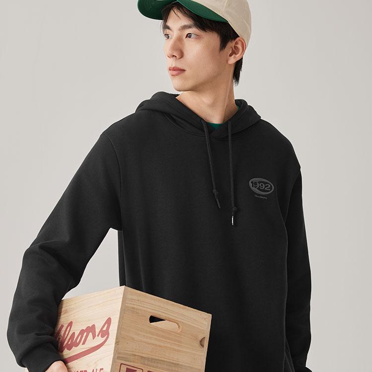 Skechers Sweatshirts Unisex Carbon Black-0018 Hooded Moderate Straight Fit L325U029-0018