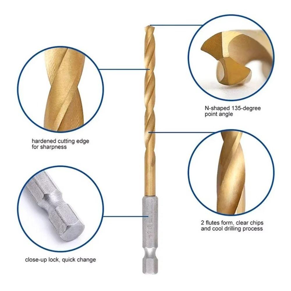 1.5-6.5mm Twist Drill Hexagonal Handle Drill Bit New Drilling Tool