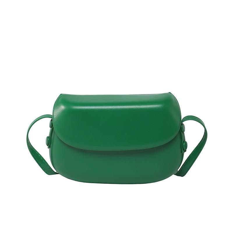 Summer New Casual Saddle Bag Simple Solid Color Versatile Daily Commute Shoulder Messenger Bag Women's Bag