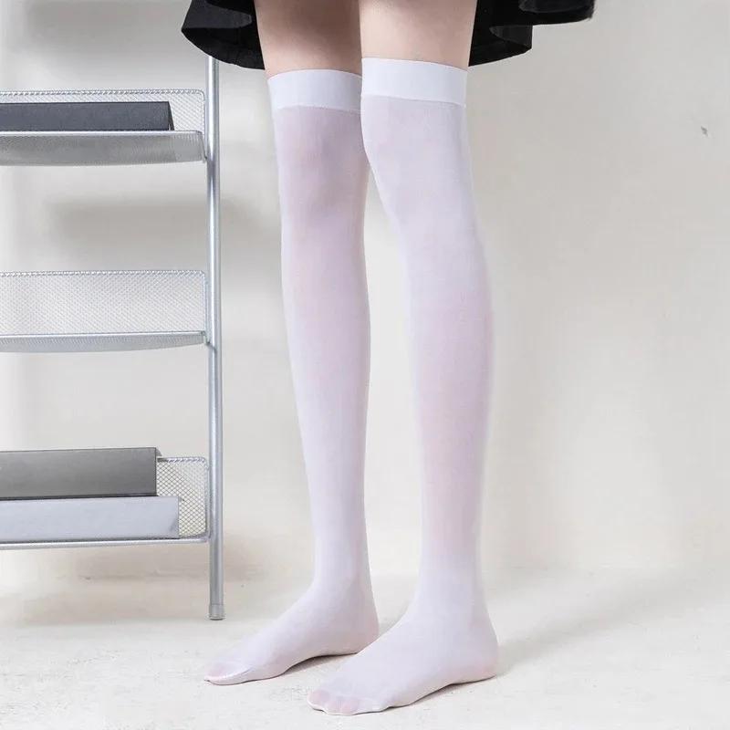 Einfarbige Lolita Lange Strümpfe JK Damen Mädchen Niedliche Schwarze Weiße Strumpfhosen Über Knie Oberschenkelhoch Socken Sexy Nylonstrümpfe