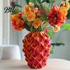 Wedding Decoration Vase 3D Printed Wavy Modern Boho Table Centerpiece for Dried Artificial Flowers Home Room Decor