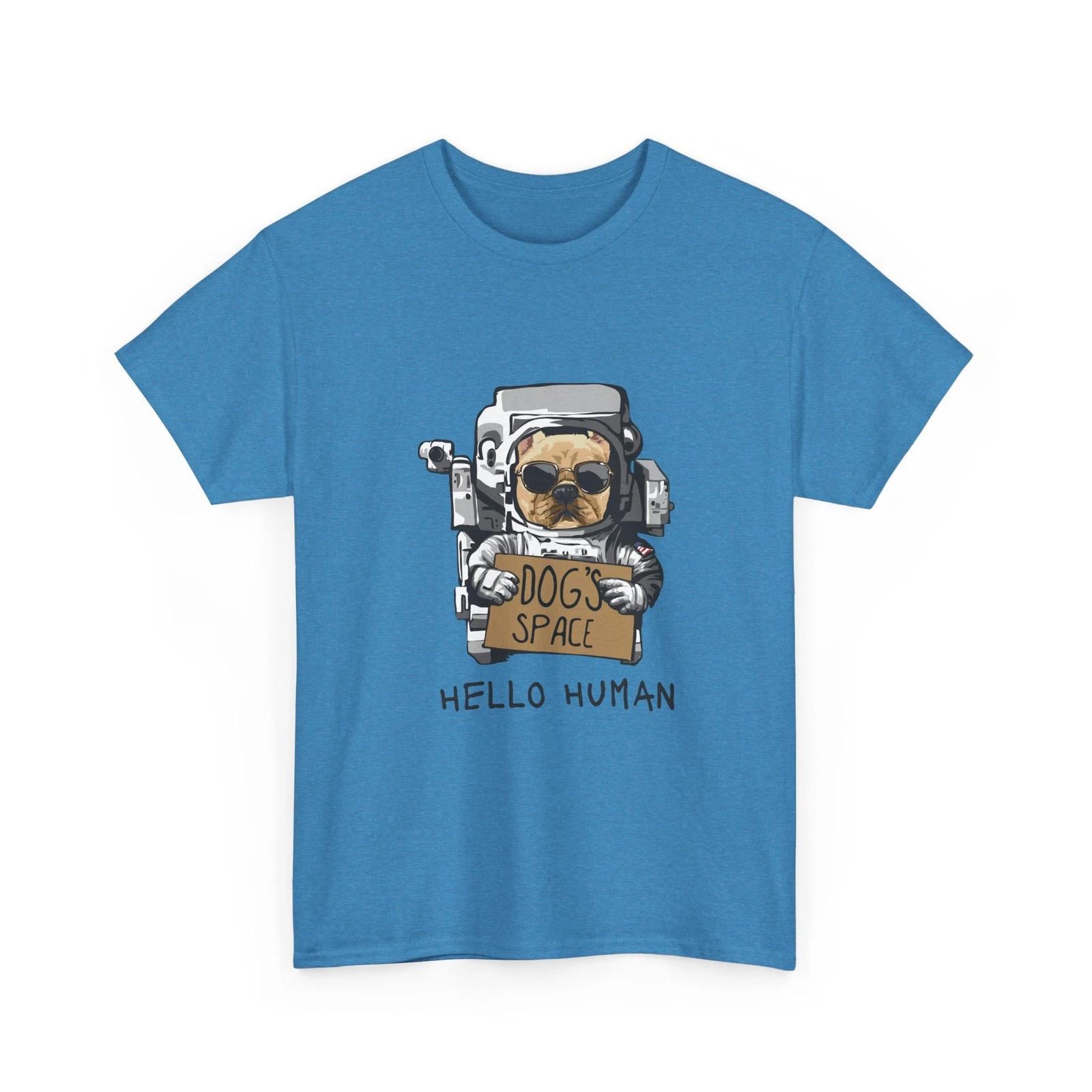 Astronaut Dog Hello Human T-Shirt | Space Pug Illustration, Cool T-Shirt, Fun 3XL