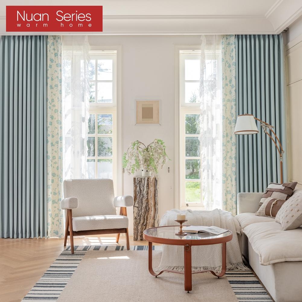 1PC Nuan Series 70-80% Blackout Romantic Rose Print Side Panel Blackout Curtains for Bedroom Living Room Home Decor