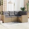 VidaXL Garden Lounge Set with Cushions 4 Pcs Beige Braided Resin 3218899