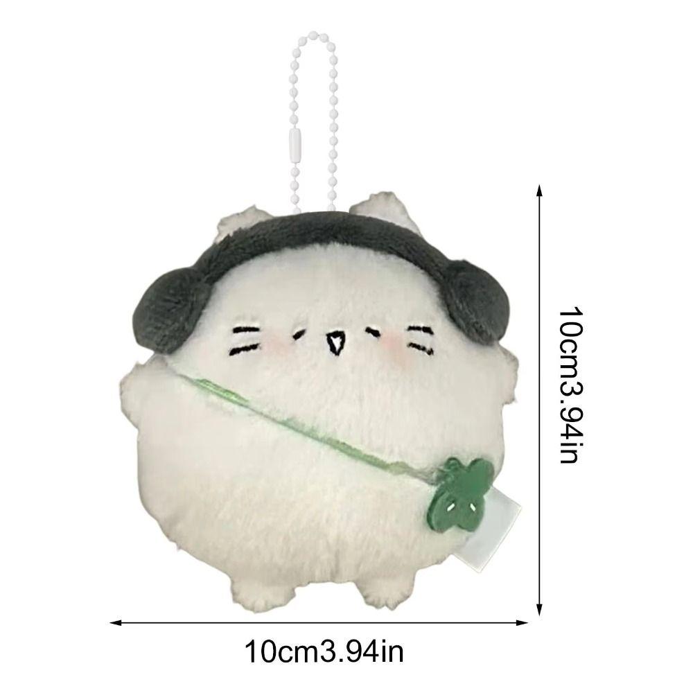 Stuffed Animal Headphones Cat Keychain Backpack Ornaments Cat Plush Doll School Bags