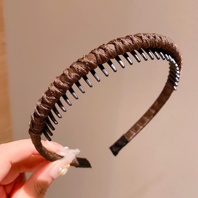 Cute Candy Colors Wrap Cloth Teeth Hairbands For Girls Sweet Hair Ornament Non-slip Headband Hair Band Fashion Hair Accessories