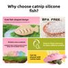 Cat Toys for Self-entertainment and Boredom, Cat-mint Silicone Fish, Kitten Cat Teaser, Kitten Teething, Pet Cat Supplies