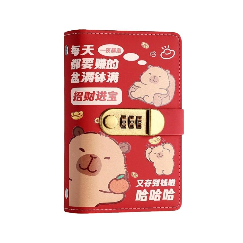 Lockable Design 100 Envelopes Money Saving Challenge Capybara Savings Binder  for Children