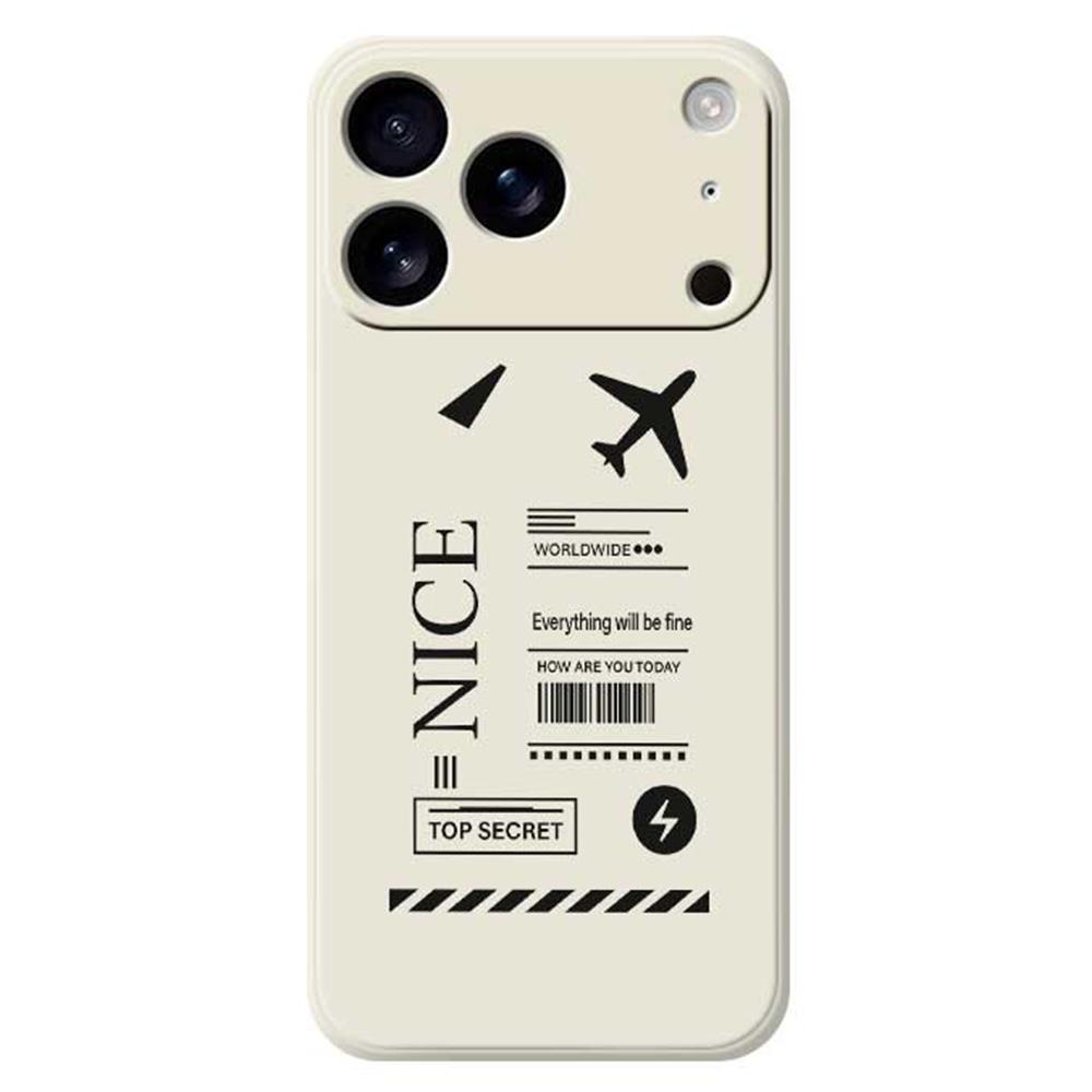 For iPhone 17 Pro Max Case Boarding Ticket Pattern Printing Straight Edge TPU Phone Back Cover