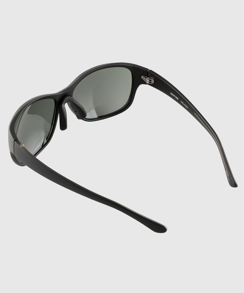Tuditeo Vis Large Size Uv Protection Horn-Rimmed Running Sunglasses Nylon Lenses C3 Matte Black Green