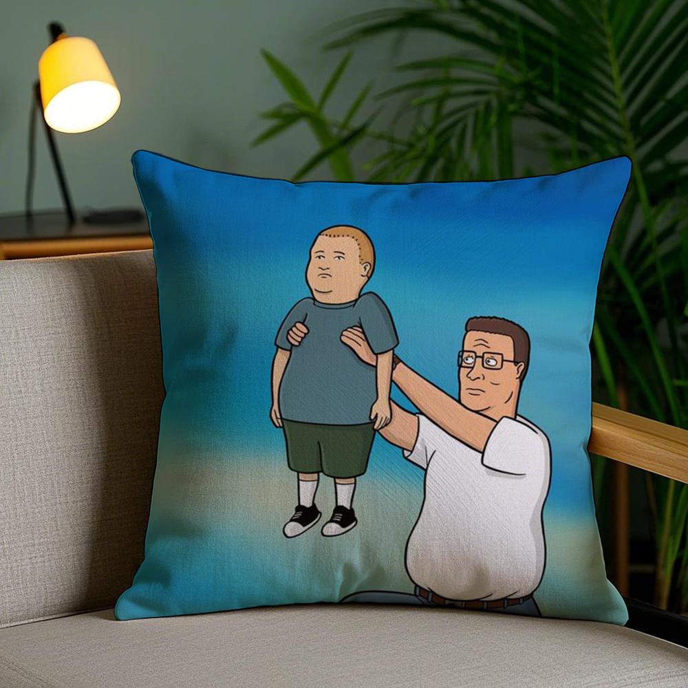 K-King Of The H-Hill Cushion Cover Soft Short Plush Double-Sided Printing Home Decor Machine Washable Pillow Case Gift
