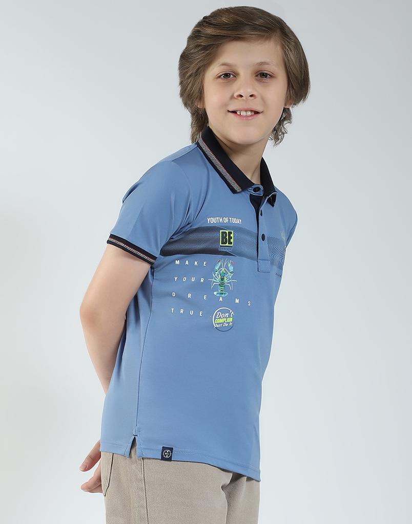 MONTE CARLO Jungen Regular Fit Bedrucktes Polo Kurzarm T-Shirt