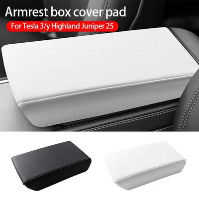 Leather Armrest Box Protective ABS Cover For Tesla Model 3 Model Y 2017-2025 Highland 2025 Juniper 2025 Arm Rest Lid Accessories