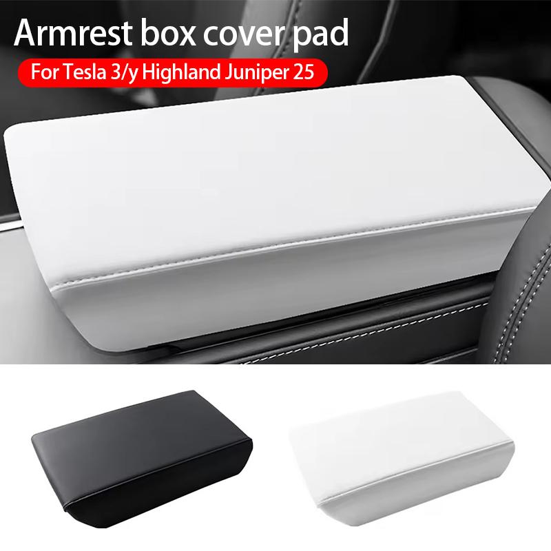 ABS Armrest Box Cover Pad for Tesla Highland 2017-2025 2025 2025 Juniper Leather Protective Cover Accessories