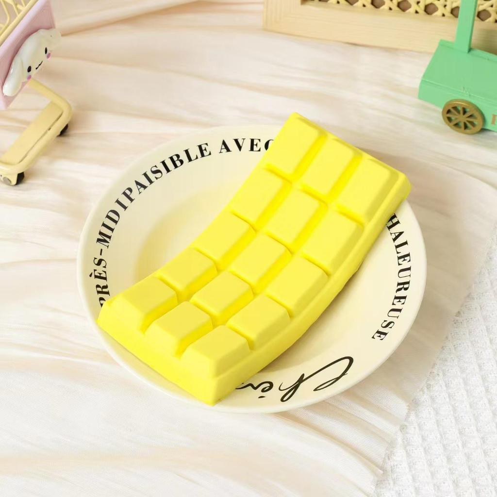 Soft Yellow Buttermilk Cubes: Stress Relief & Decompression Squeeze Toy