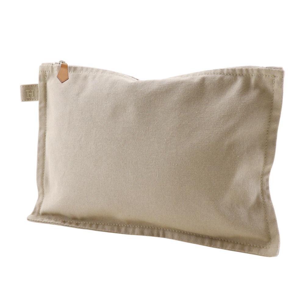 HERMES Bora Bora MM Pouch beige cotton unisex Used