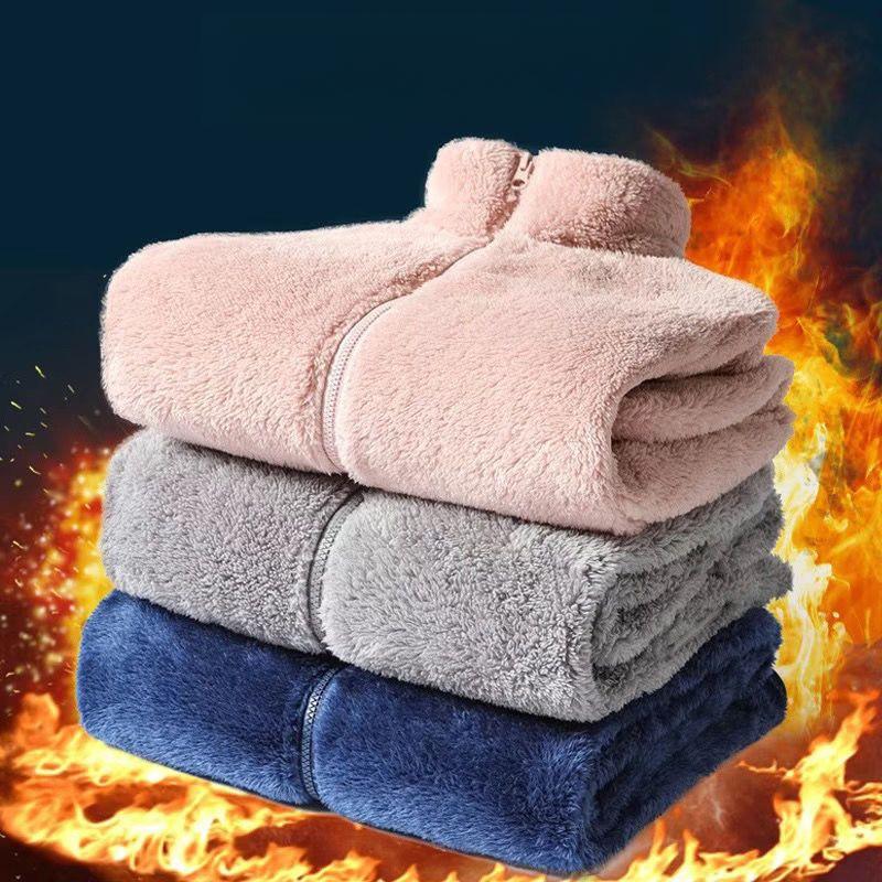 Fleece Jacket Men's Fleece Jacket Women's Top Assault Jacket Inner Lining Spring Autumn Winter Double-sided Thick Hoodie Cardigan