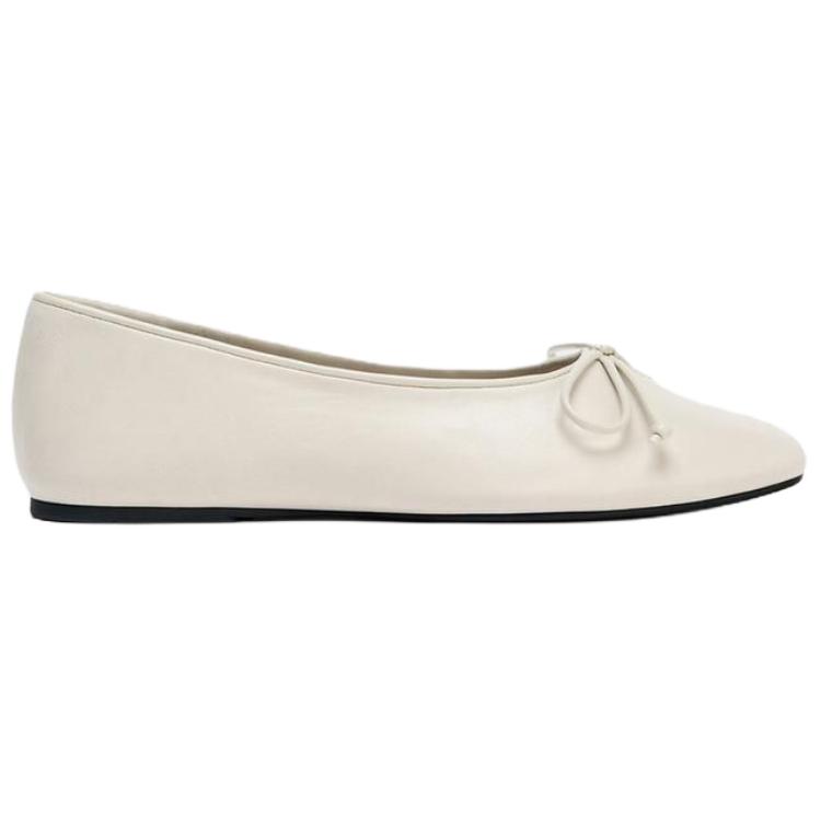 Zara Elegant Fashion Casual Flats Women Flats Off-White 1510611002