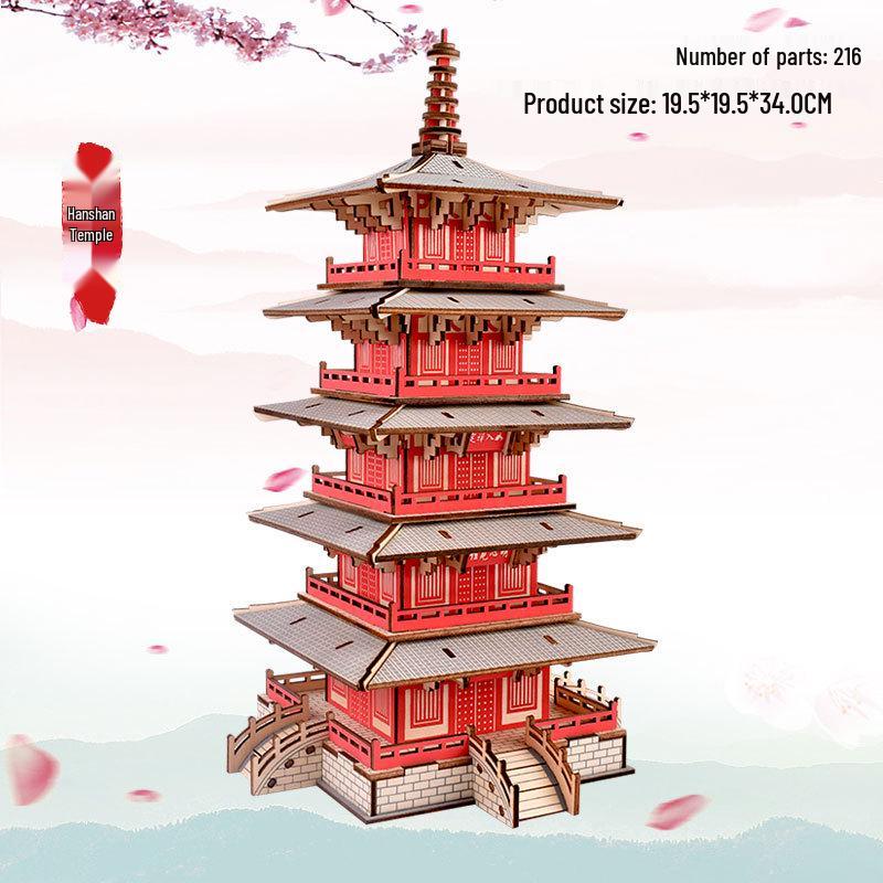 

Деревянная 3D-головоломка: Модель древней архитектуры для детского образовательного набора для самостоятельной сборки