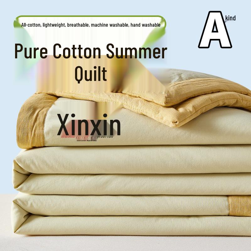 

Pure Cotton Summer Quilt: Lightweight, Machine Washable, Air Conditioner-Friendly for Singles & Kids 150x200cm Single Summer Quilt