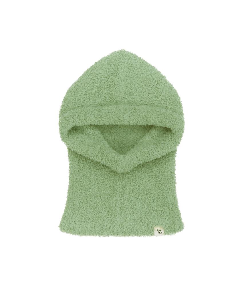 Bajal Monogram Label Soft Knit Balaclava Light Green