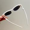 Fashion Vintage Cat Eye Sunglasses Women Men Trendy Punk Luxury Designer Retro Pink Bent Shade Small Frame