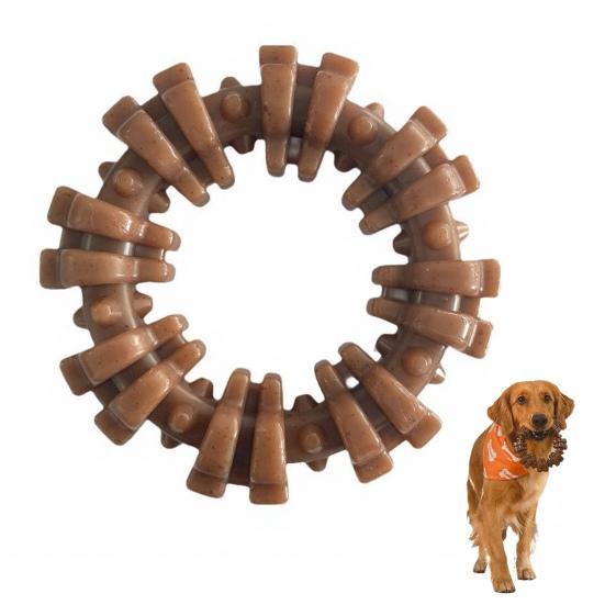 Dog Chew Toy Textured Ring Puppy Teething Toy Keeps Dogs Busy for Aggressive Chewers Dental Health Chewing Instinct