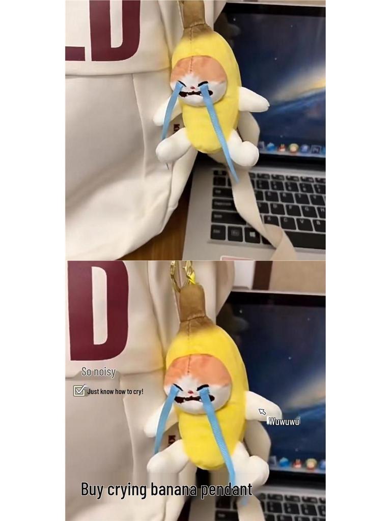 Plüsch Weinen Banane Schlüsselanhänger Puppe: Geräuscherzeugendes Studenten-Geschenk & Entspannungs-Anhänger