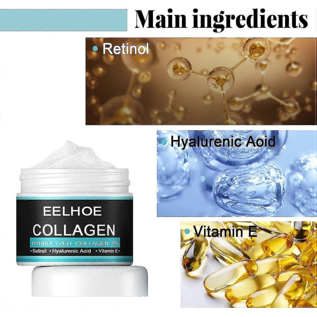 3 Pezzi Crema Antietà Antirughe al Collagene per Uomo - Crema al Collagene per Viso Uomo Idratante, Rassodante e Tonificante Antietà Rughe