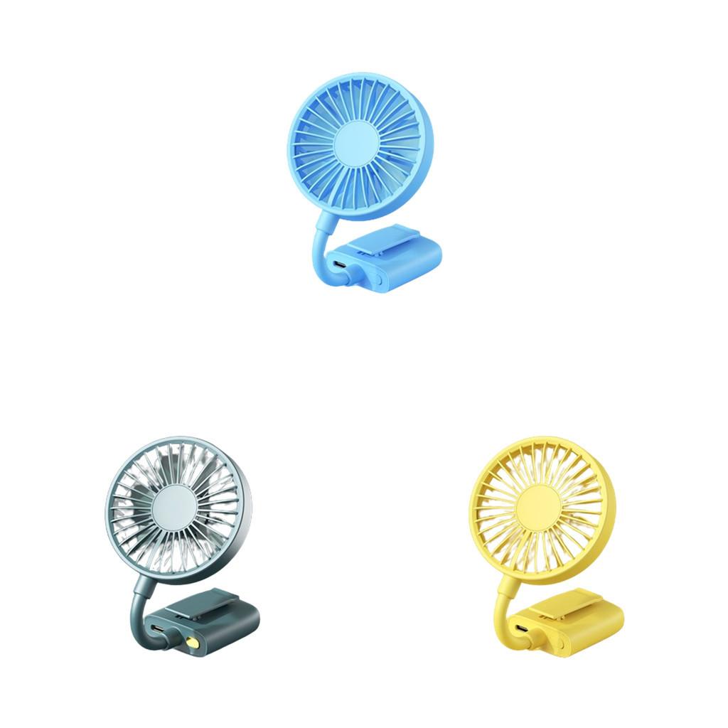 Portable Usb Clip-on Mini Fan With Left Right Oscillation 70.5g Lightweight 10 Square Meters Coverage White