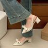 Fairy bag head thick heel pointed sandals women's skirt high-end fairy