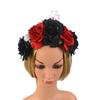 White Vintage Skulls Headdress Rose Headwear for Girls Halloween Hair Hoop Cosplay Ghost Rose Hair Hoop