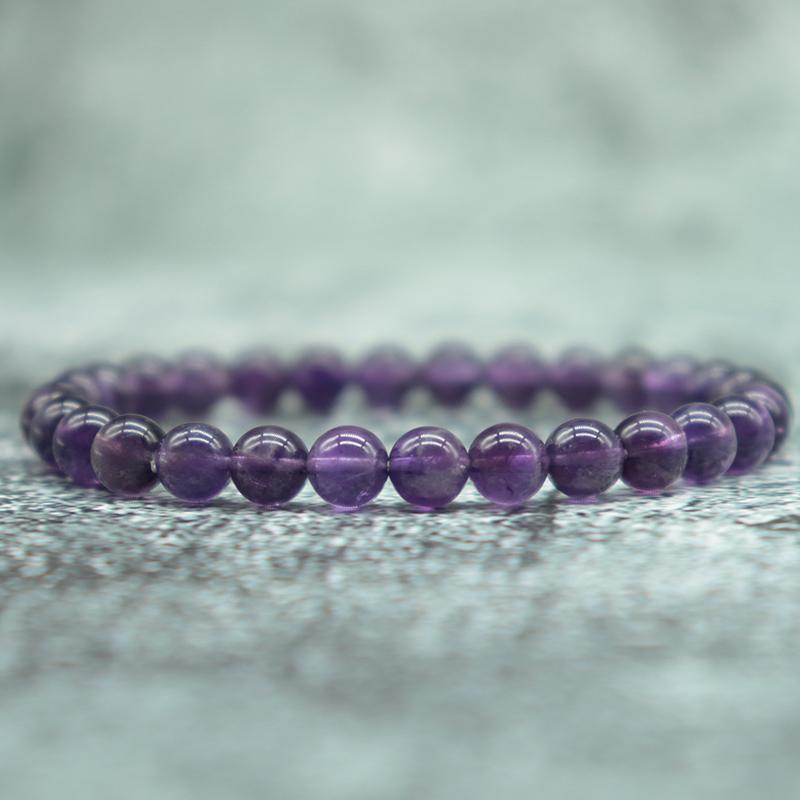 Grade A 100% Natural Amethyst Bracelet Women Valentine Day Gift For Girlfriend 4/6/8/10/12mm Beaded Braslet Casual Accessories