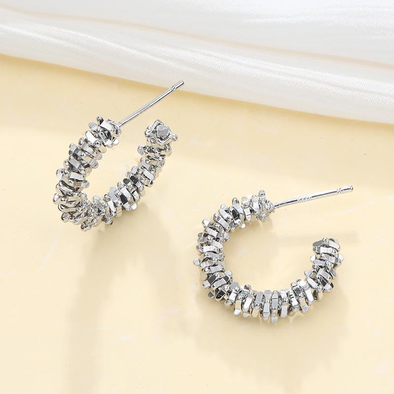 Huazi Style Zircon Stud Earrings for Women - Gold-Plated, Non-Fading Luxury Jewelry