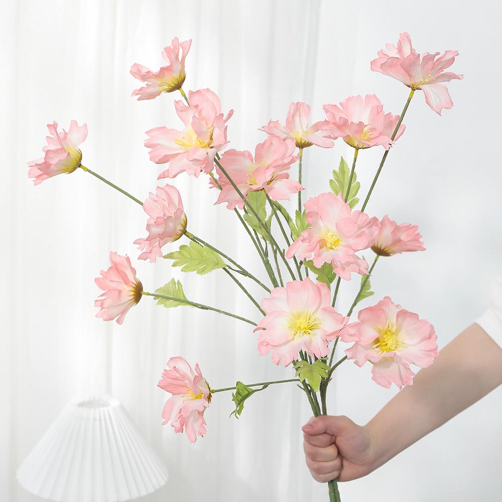 Künstliche 4 Köpfe Orchidee Seidenrose Blumen Großpackung Köpfe für DIY Heim Zimmerdeko Hochzeitsdekoration Geburtstagsfeier Kranz Falsch