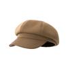 Retro fashion breathable octagonal hat leather brim woolen newsboy hat autumn and winter protective warm hat children's sweet