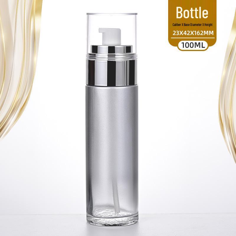 Travel-Size Gradient Silver-Gray Cosmetic Bottles Set