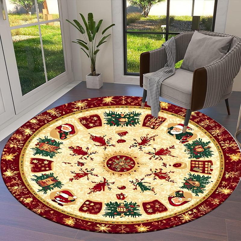 1pc Carpet Chair Mats Christmas ornaments and decorations. Perfect for Decorating Chairs, Polyester Carpet, for Living Room.YDT651